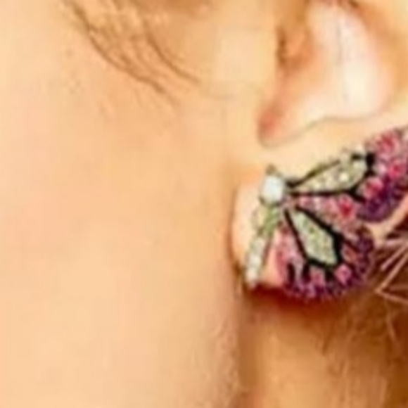 SEE MY OTHER BUTTERFLY WING EARRINGS Butterfly Wings Rhinestone Stud Earrings - Picture 8 of 9